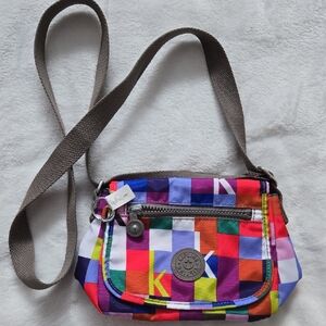 Kipling Multicolor Checkered Crossbody Bag